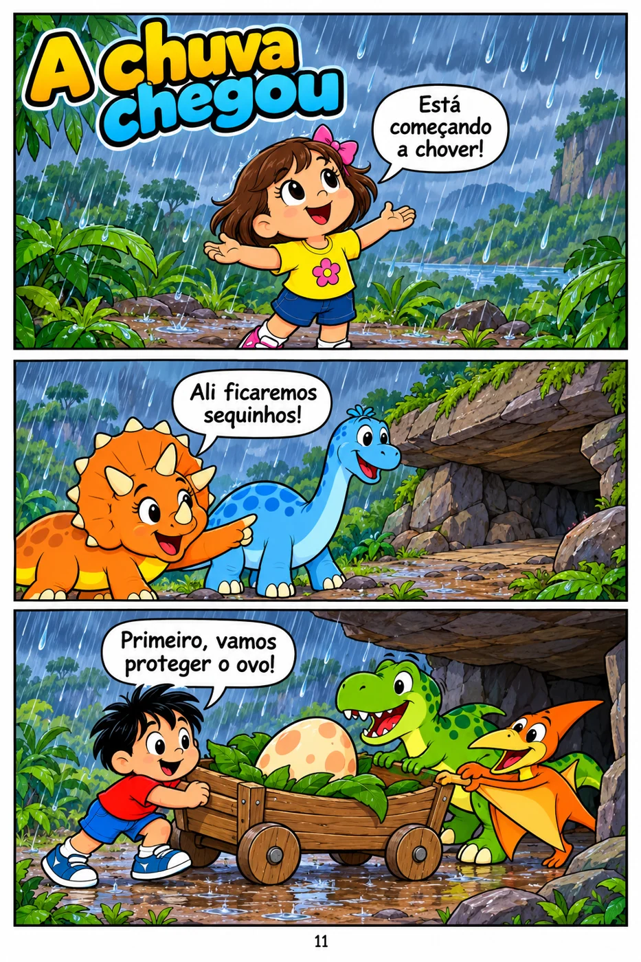A chuva chegou, página 13 do livro