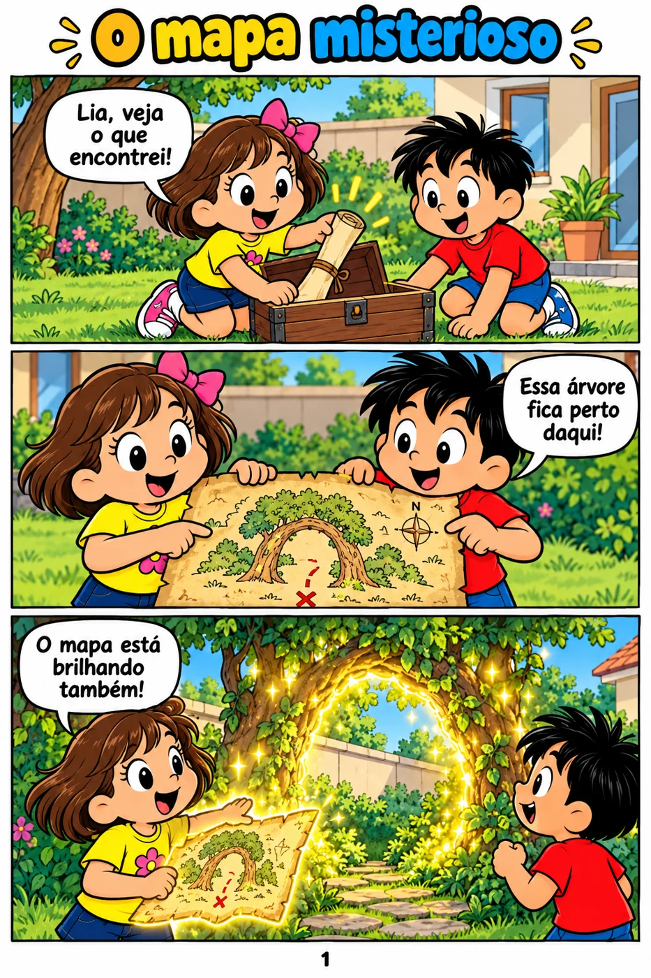 O mapa misterioso, página 03 do livro
